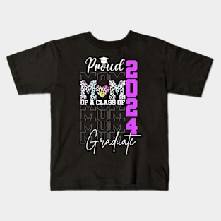 Proud Mom Of Class of 2024 Senior Graduate Graduation Mother Kids T-Shirt
